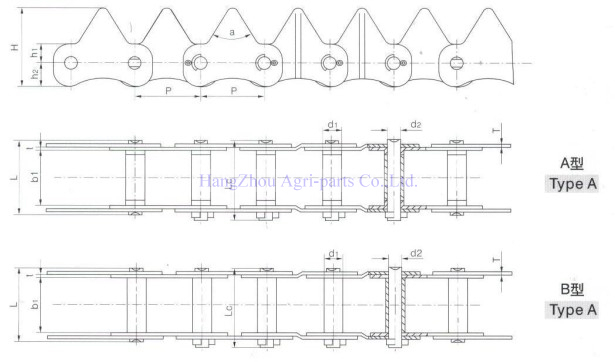 Rice harvester chains