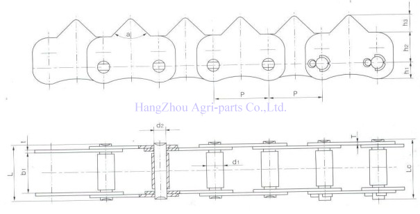 Rice harvester chains